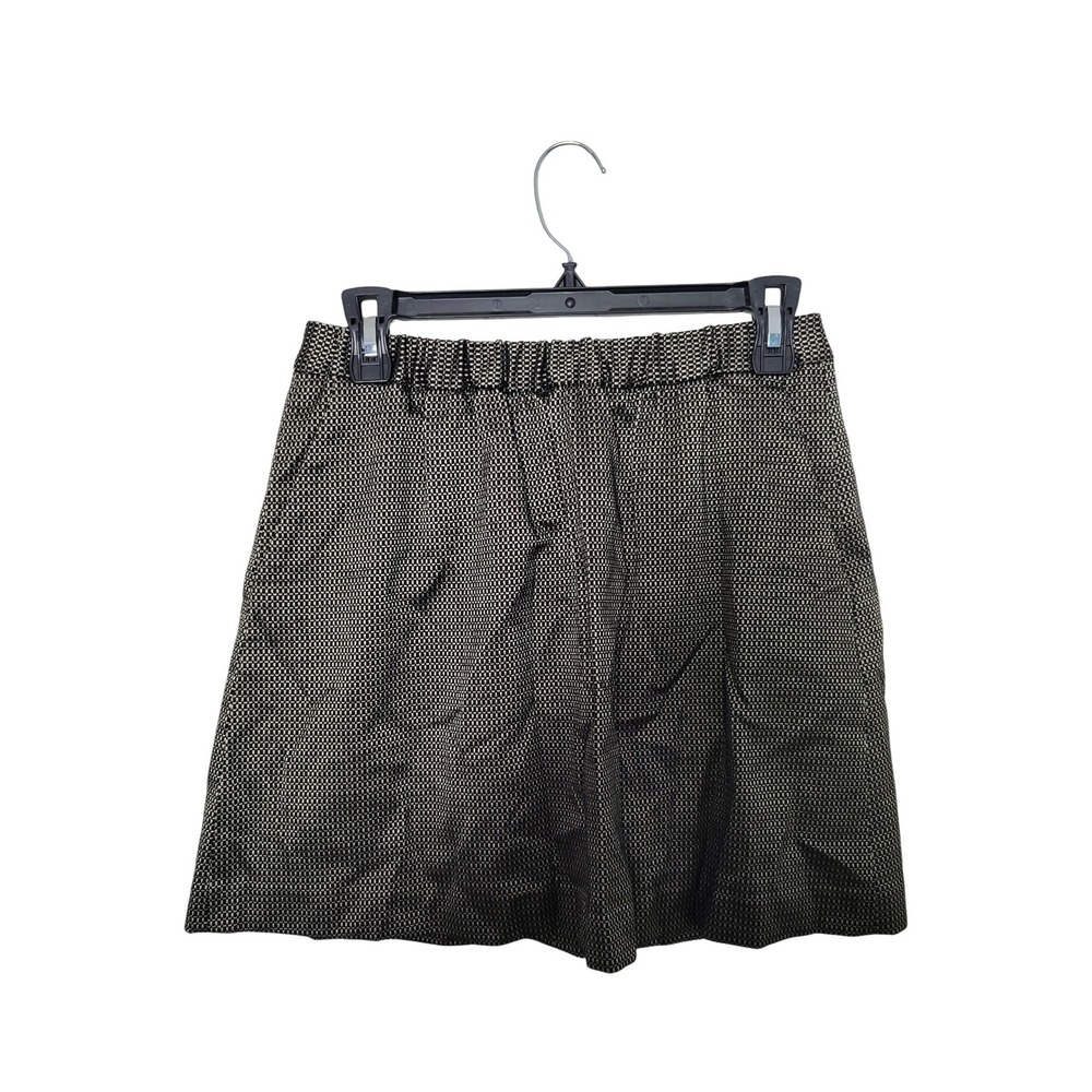 Madewell Mini Skirt Womens XS Black Gold Textured Metallic Elastic Back Zipper